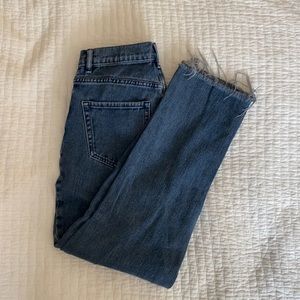 High Rise Cropped Straight Jeans